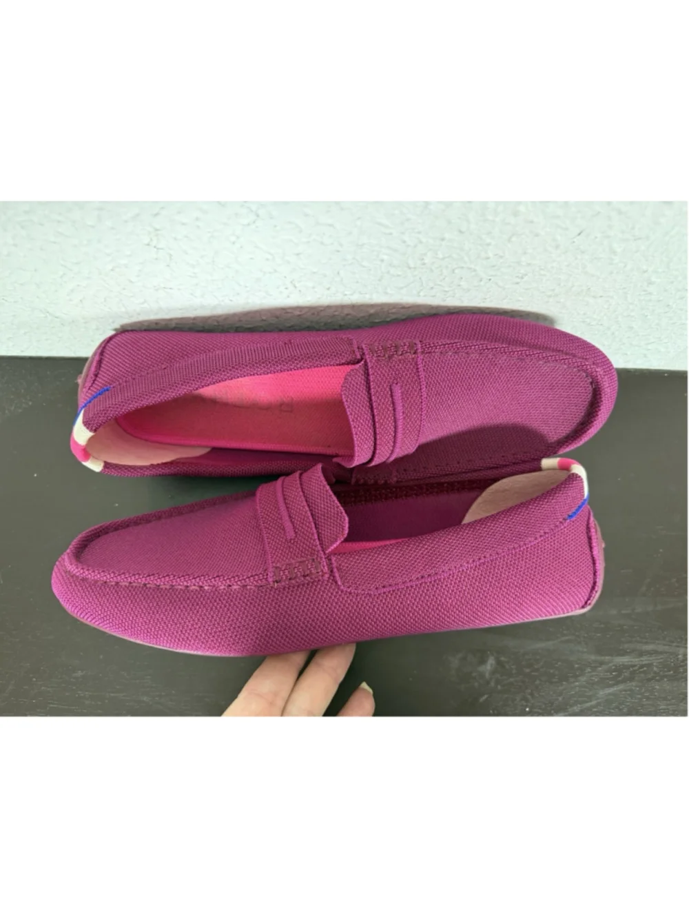 Rothy's The Driver Pink Knit Slip On Loafer Shoes Sz 10 Women Preppy Luxury Chic